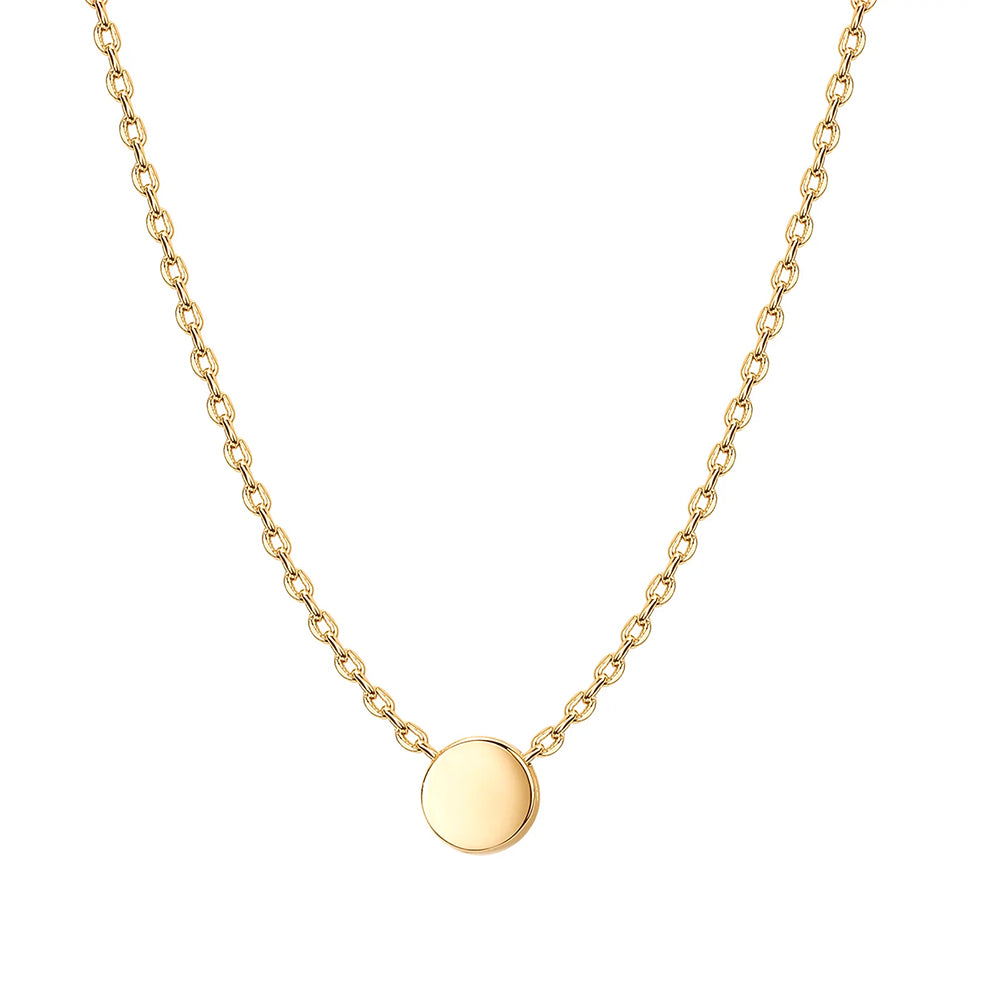 Mini Disc Necklace - 14K Gold Plated Sterling Silver