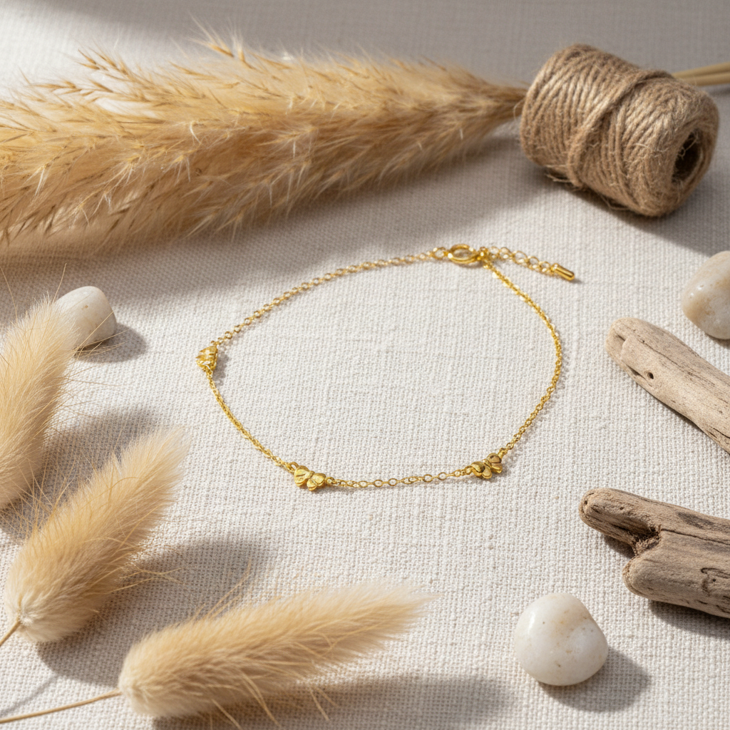 Multi Bow Charm Bracelet - 14K Gold Plated Sterling Silver