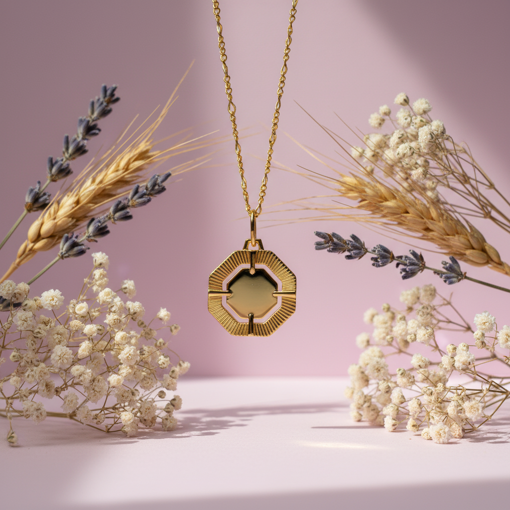 Eloree Jewellery Quatrefoil Pendant Necklace: 18K Gold Plated Sterling Silver product