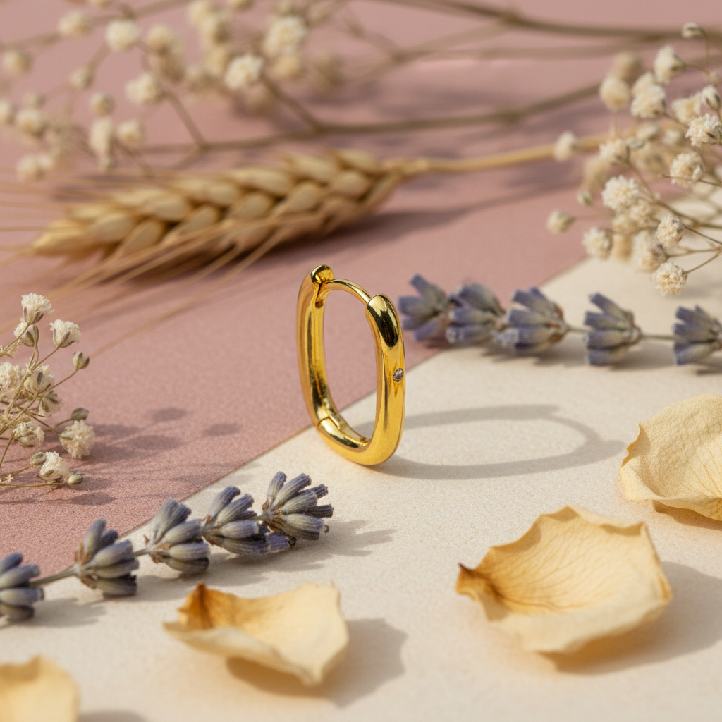 Eloree Jewellery Small Huggie Hoop Earrings. Gold plated sterling silver hoops with cubic zirconia.