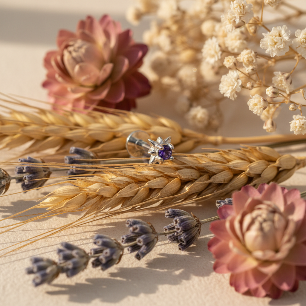 Star Set Lapis Lazuli Flat Back Earring - Sterling Silver by Eloree Jewellery