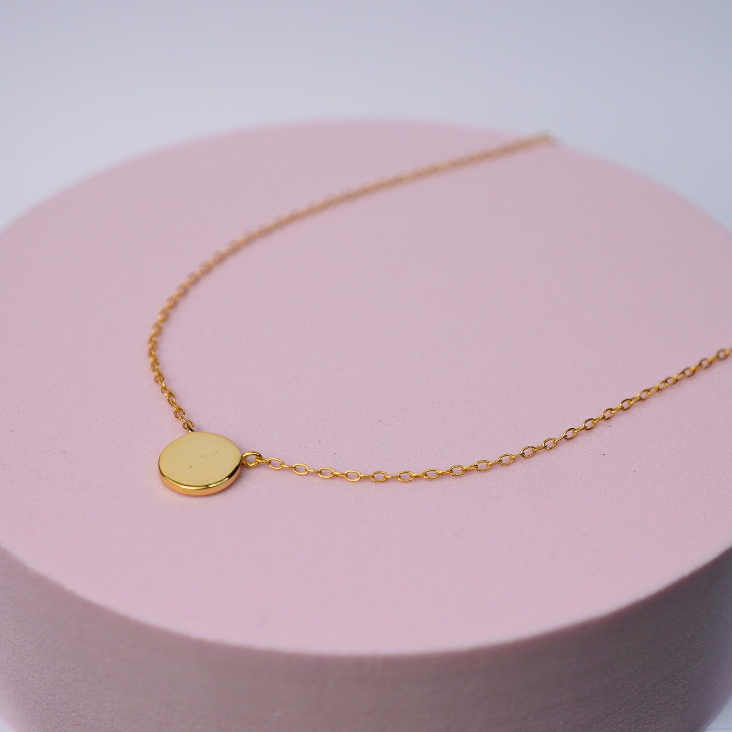 Mini Disc Necklace - 14K Gold Plated Sterling Silver