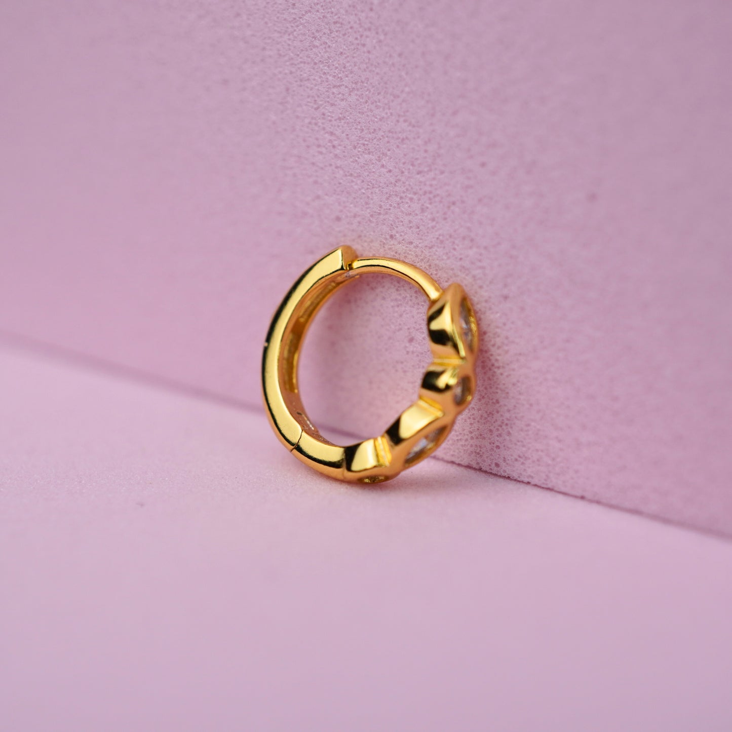 Infinity Wave Earring with Cubic Zirconia- 14K Gold Plated Sterling Silver