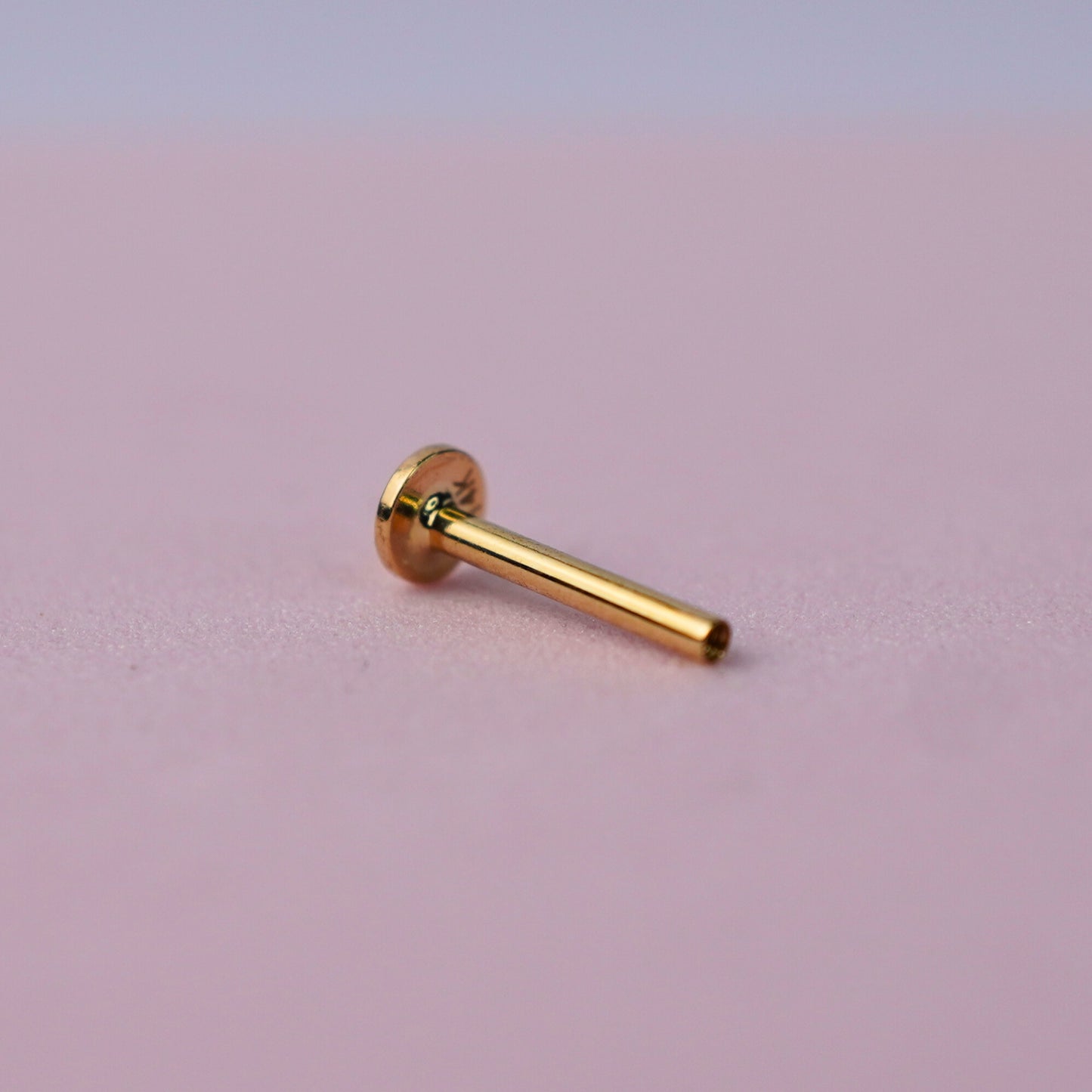 Flat Back Labret Post Replacement- 14K Gold Plated Sterling Silver