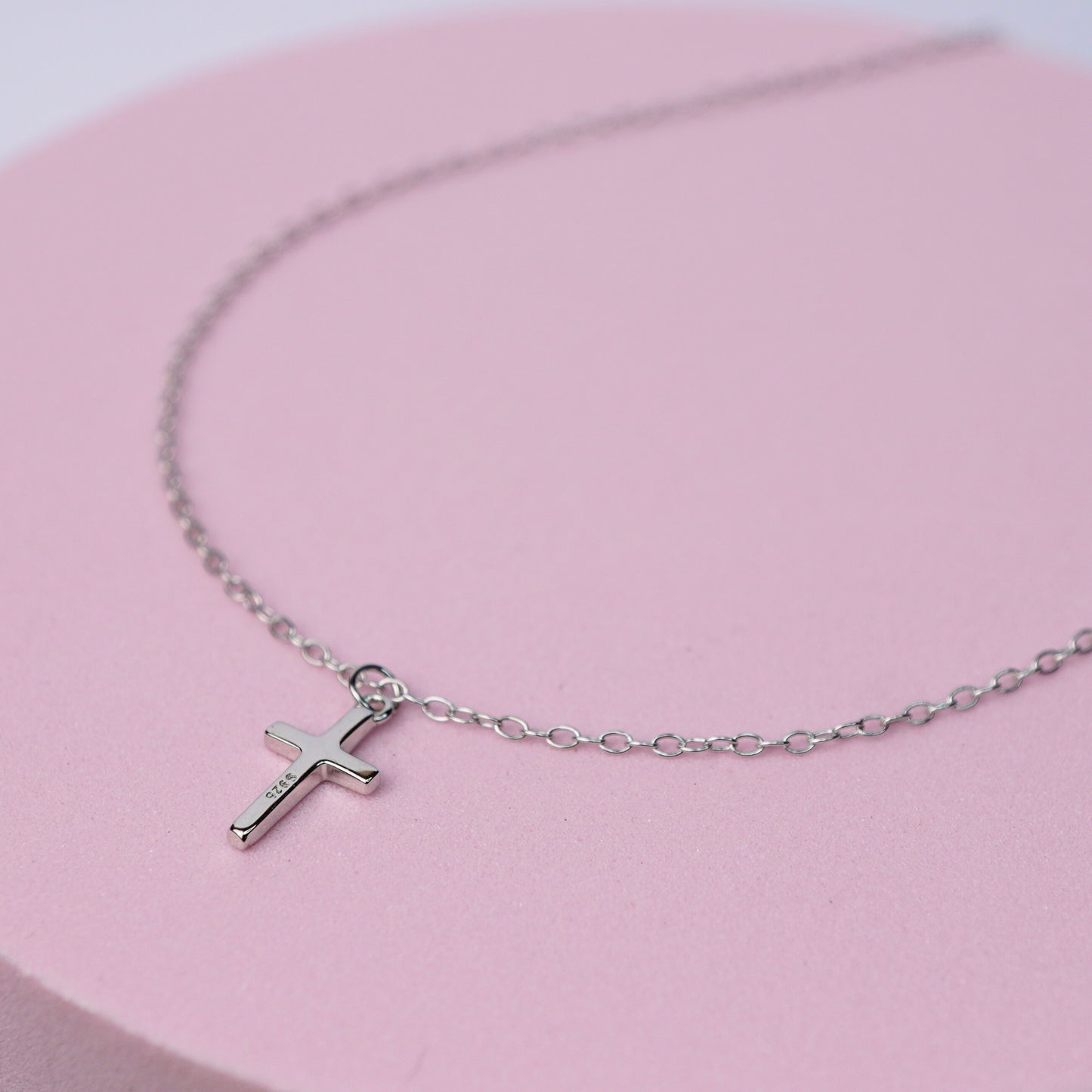 Small Cross Pendant Necklace - Sterling Silver
