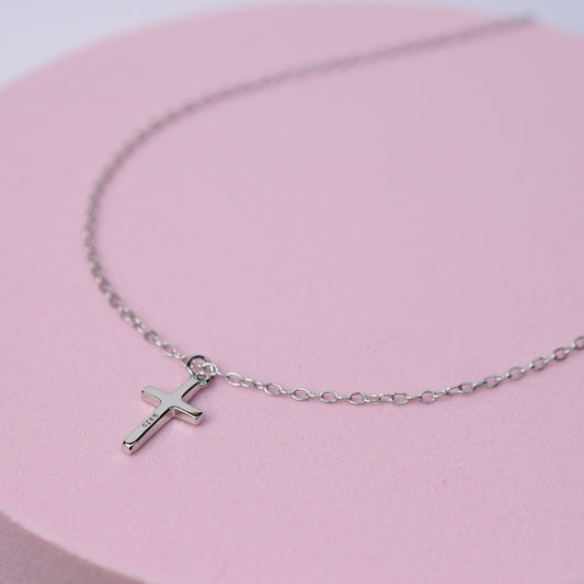 Small Cross Pendant Necklace - Sterling Silver