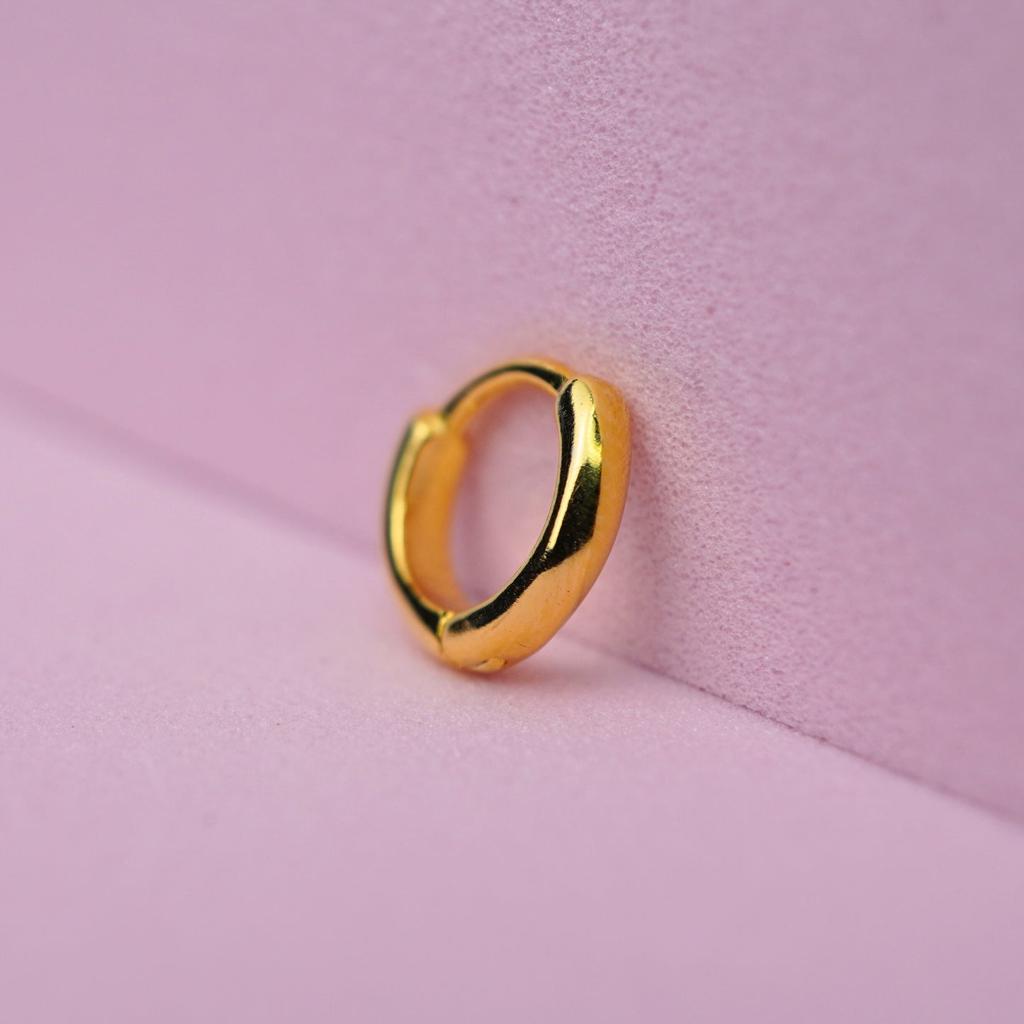 Chunky Mini Thick Hoop Earring - 14K Gold Plated Sterling Silver