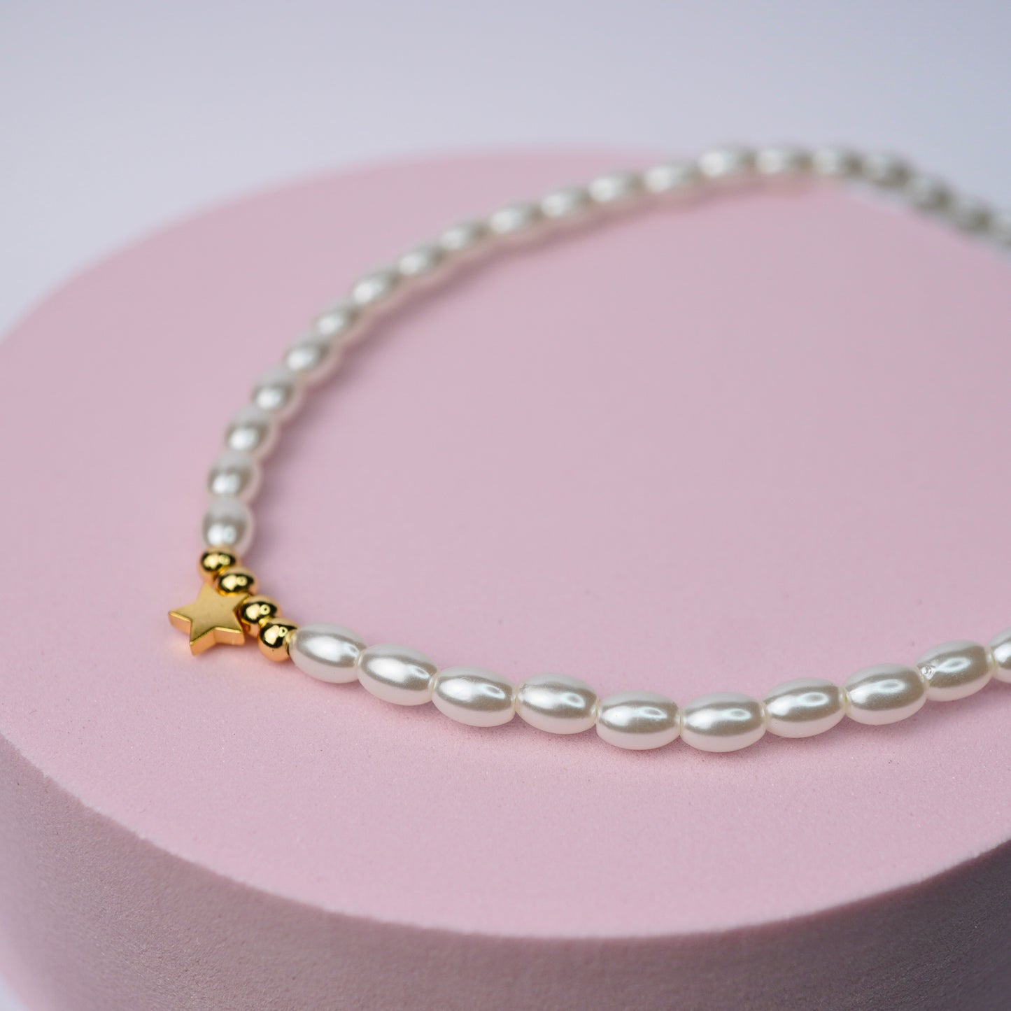 Silver Star Charm Necklace with Pearls - 14K Gold Plated Sterling Silver
