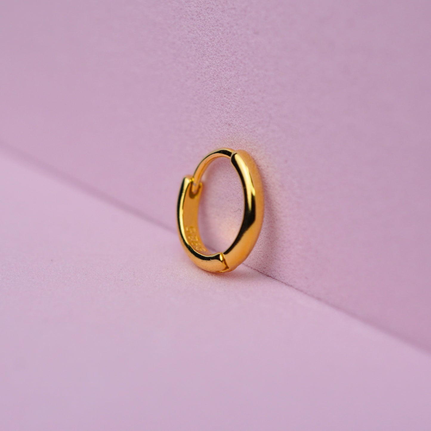 Small Huggie Hoop Earring - 14K Gold Plated Sterling Silver
