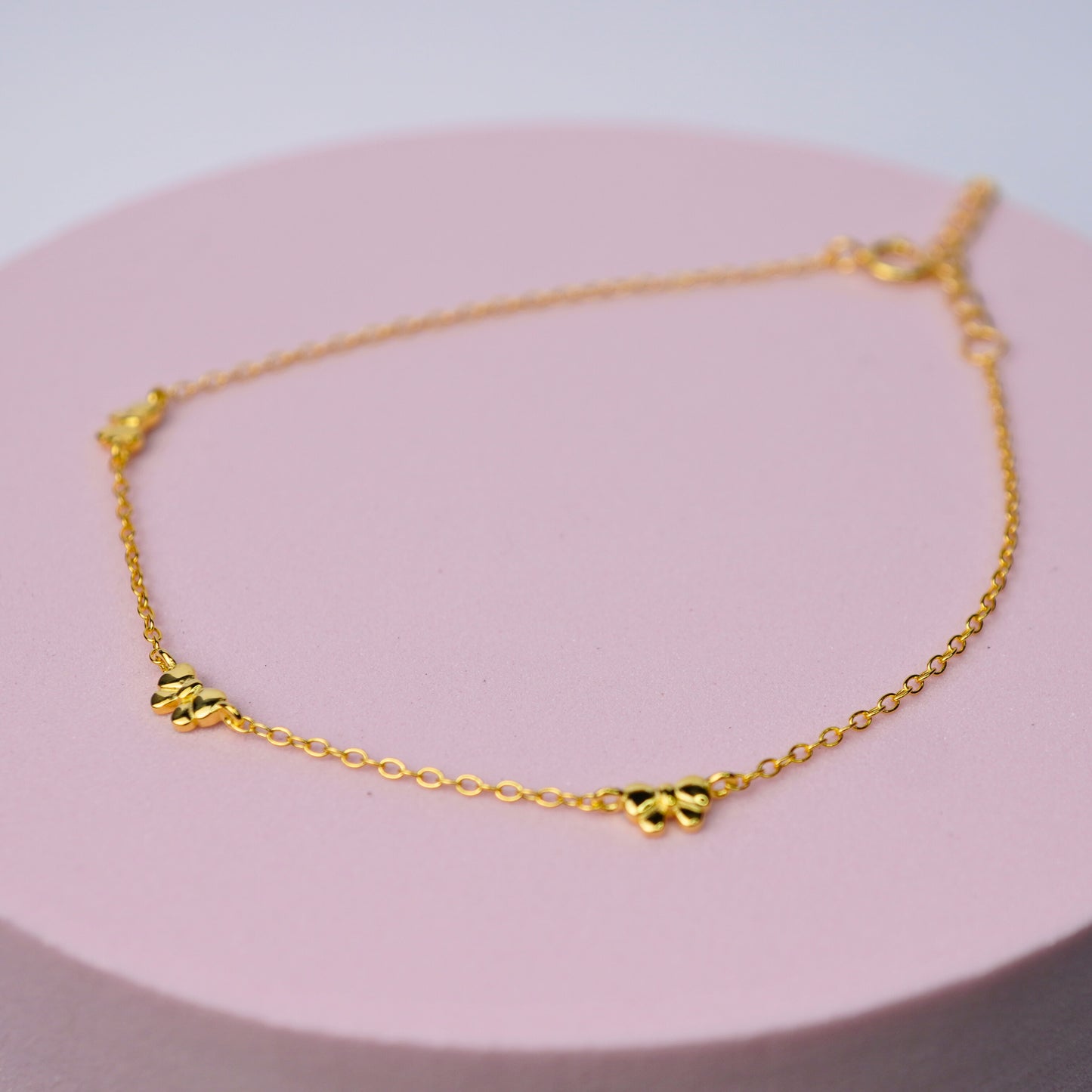 Multi Bow Charm Bracelet - 14K Gold Plated Sterling Silver