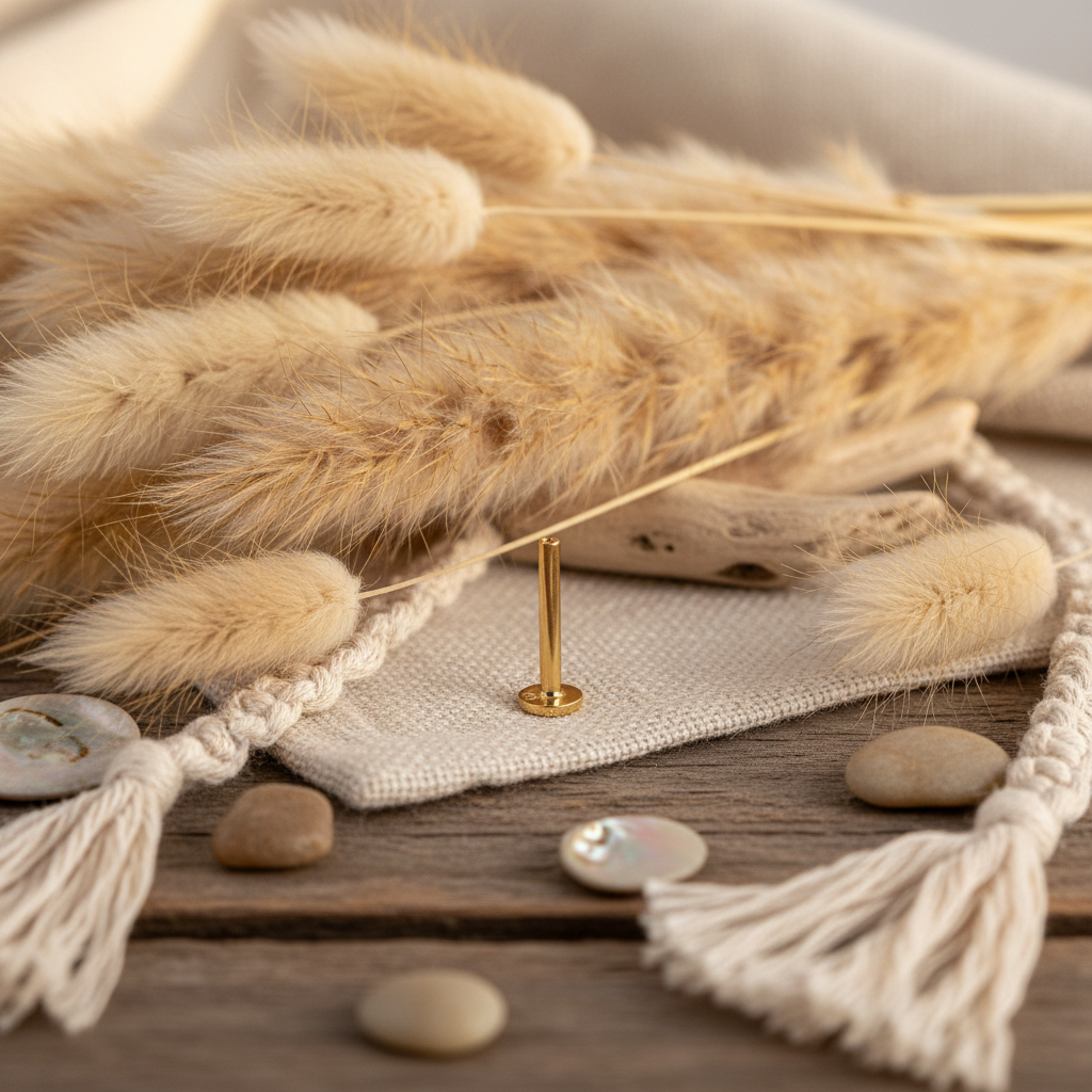 Flat Back Labret Post Replacement- 14K Gold Plated Sterling Silver