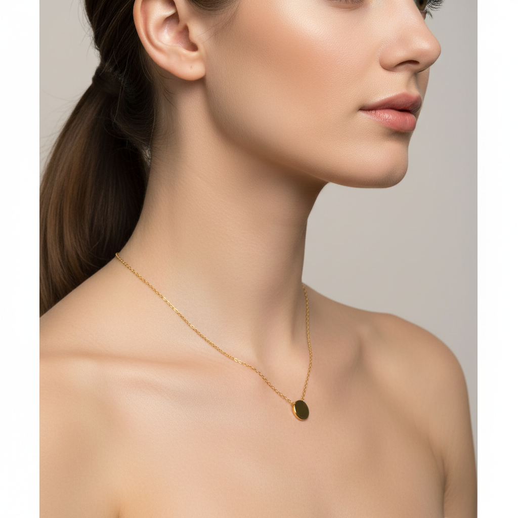 Mini Disc Necklace - 14K Gold Plated Sterling Silver