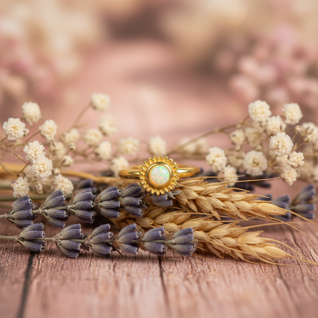 Opal Huggie Hoop Earrings - Eloree Jewellery. 14K gold plated sterling silver hoops.