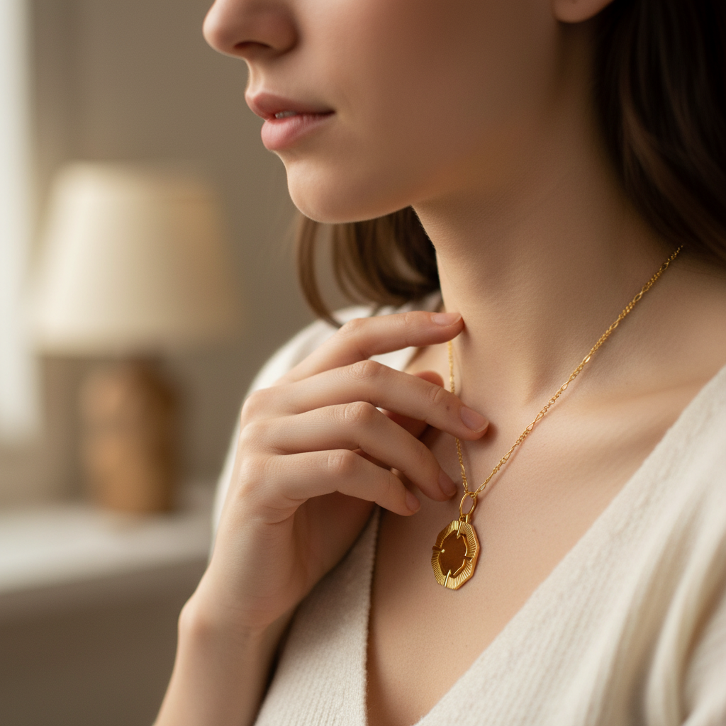 Quatrefoil Pendant Necklace - 18K Gold Plated Sterling Silver