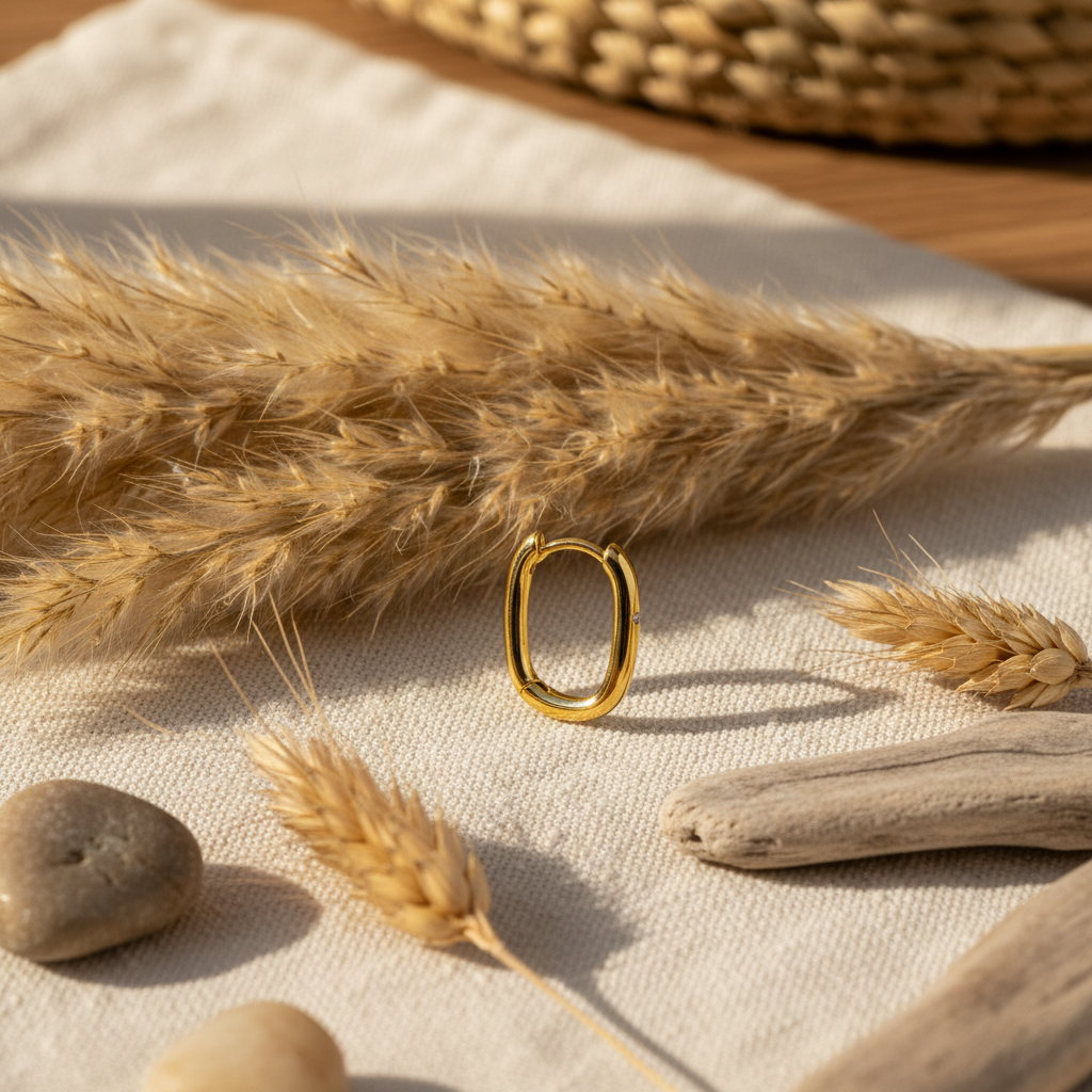 Small Huggie Hoop Earrings with Cubic Zirconia - 14K Gold Plated Sterling Silver